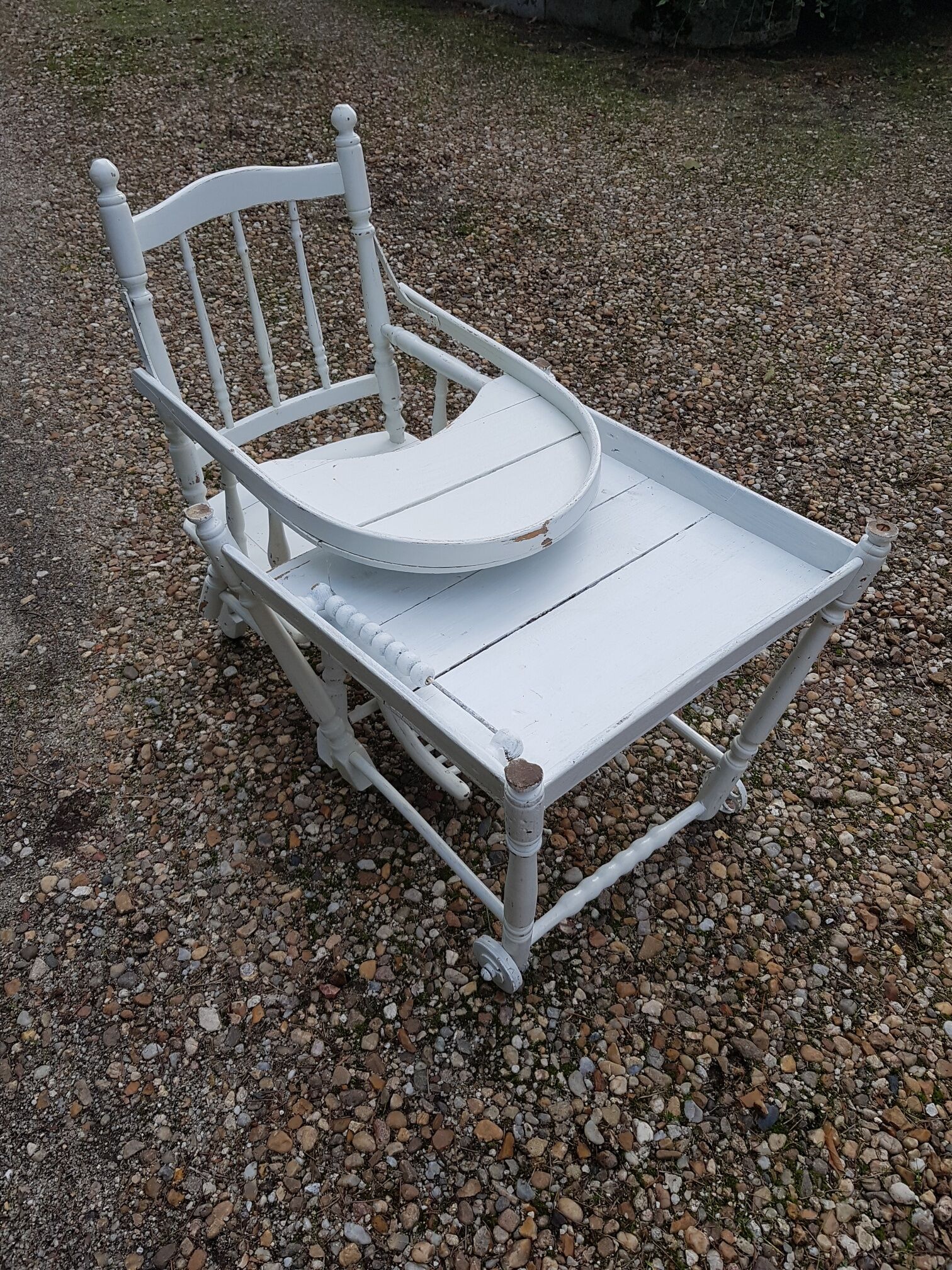 Old white baby high chair