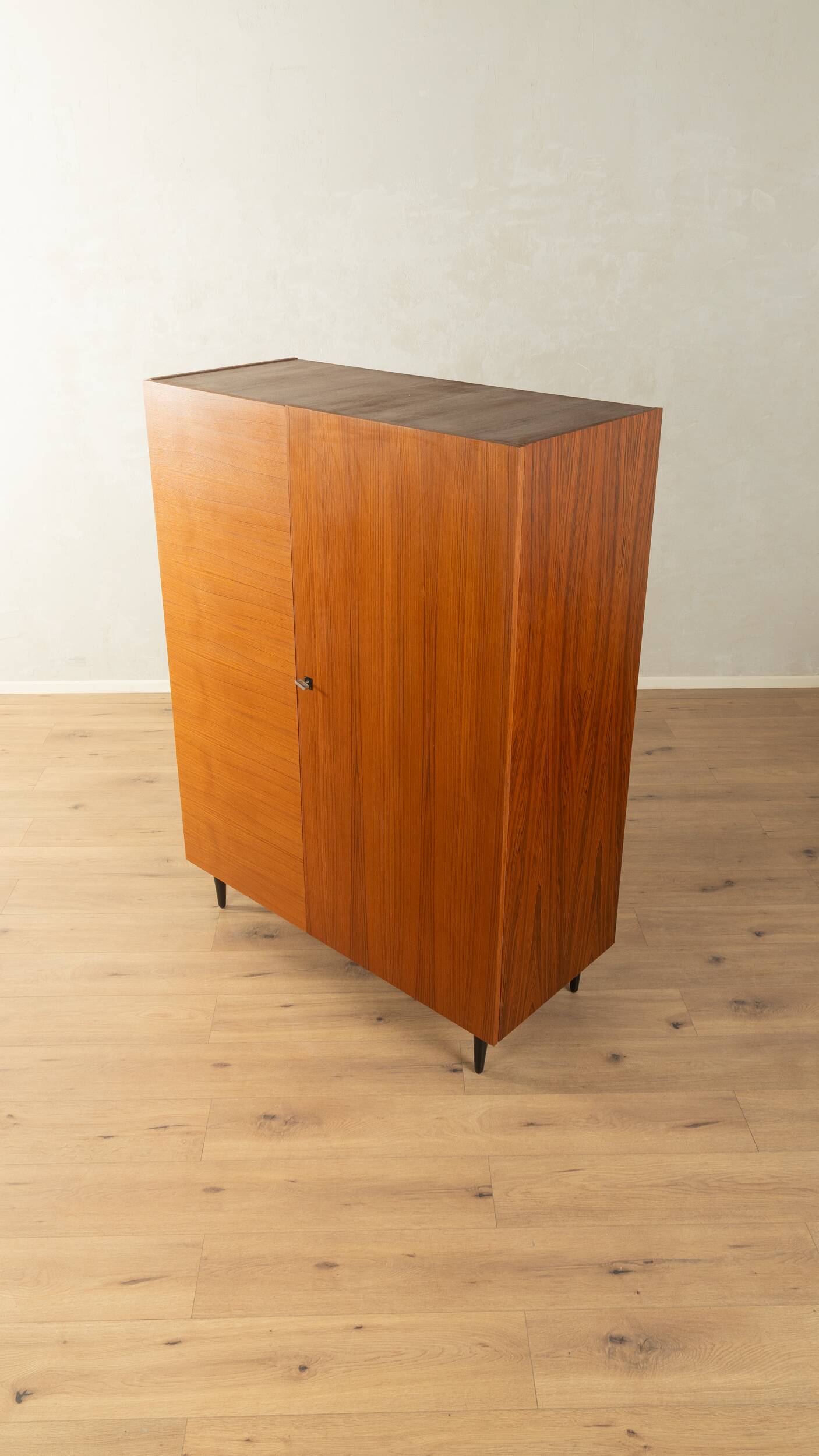 Elegant wardrobe from the 1960s in teak veneer
