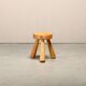 Ingvar Hildingsson Scandinavian solid Pine tripod Stool, Sweden 1970s