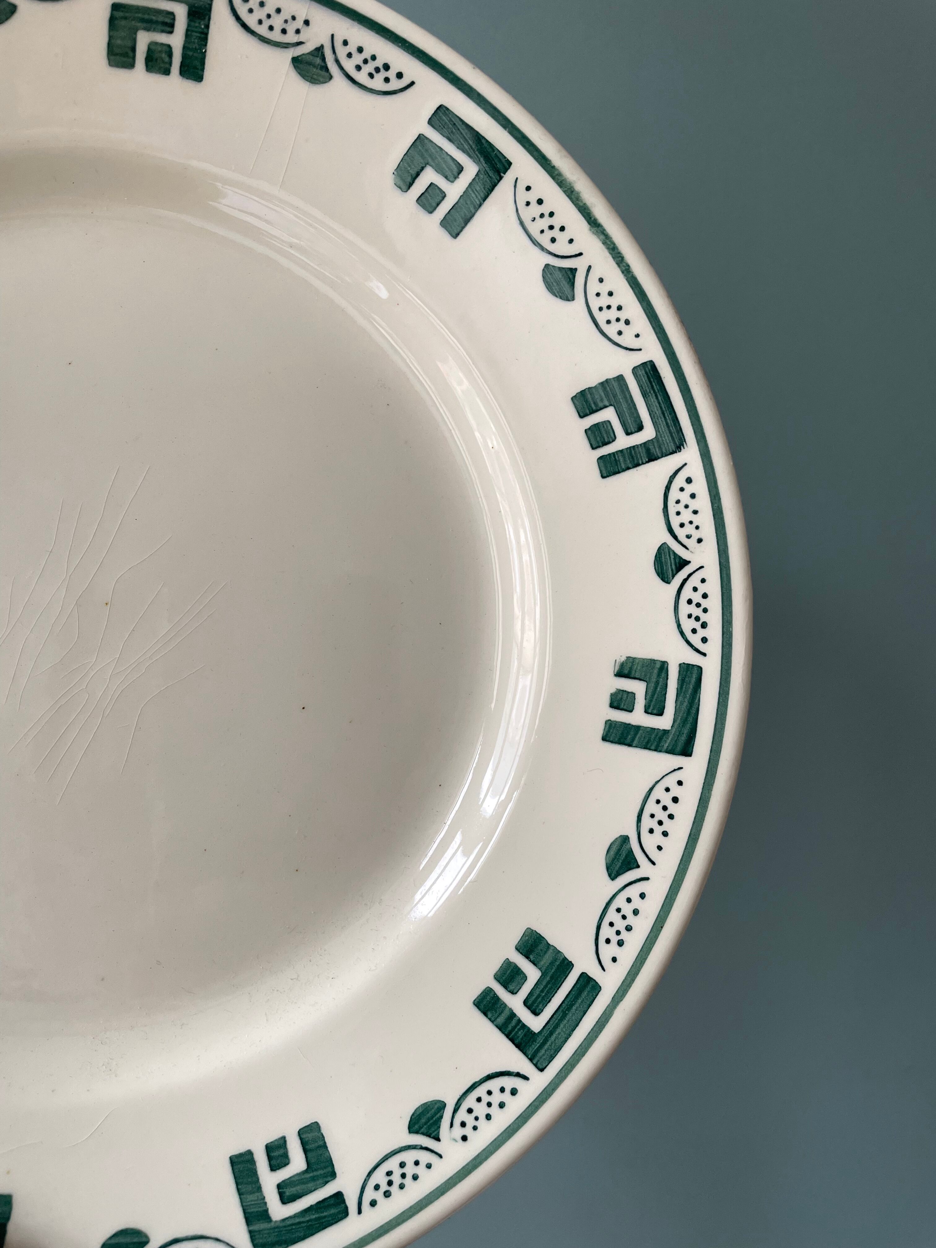 Set of 12 Art Deco plates signed Keller and Guérin Lunéville, model Lucas