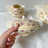 Robj Paris Coffee Tea Set with Floral Yellow Porcelain Core - Vintage Art Deco Style