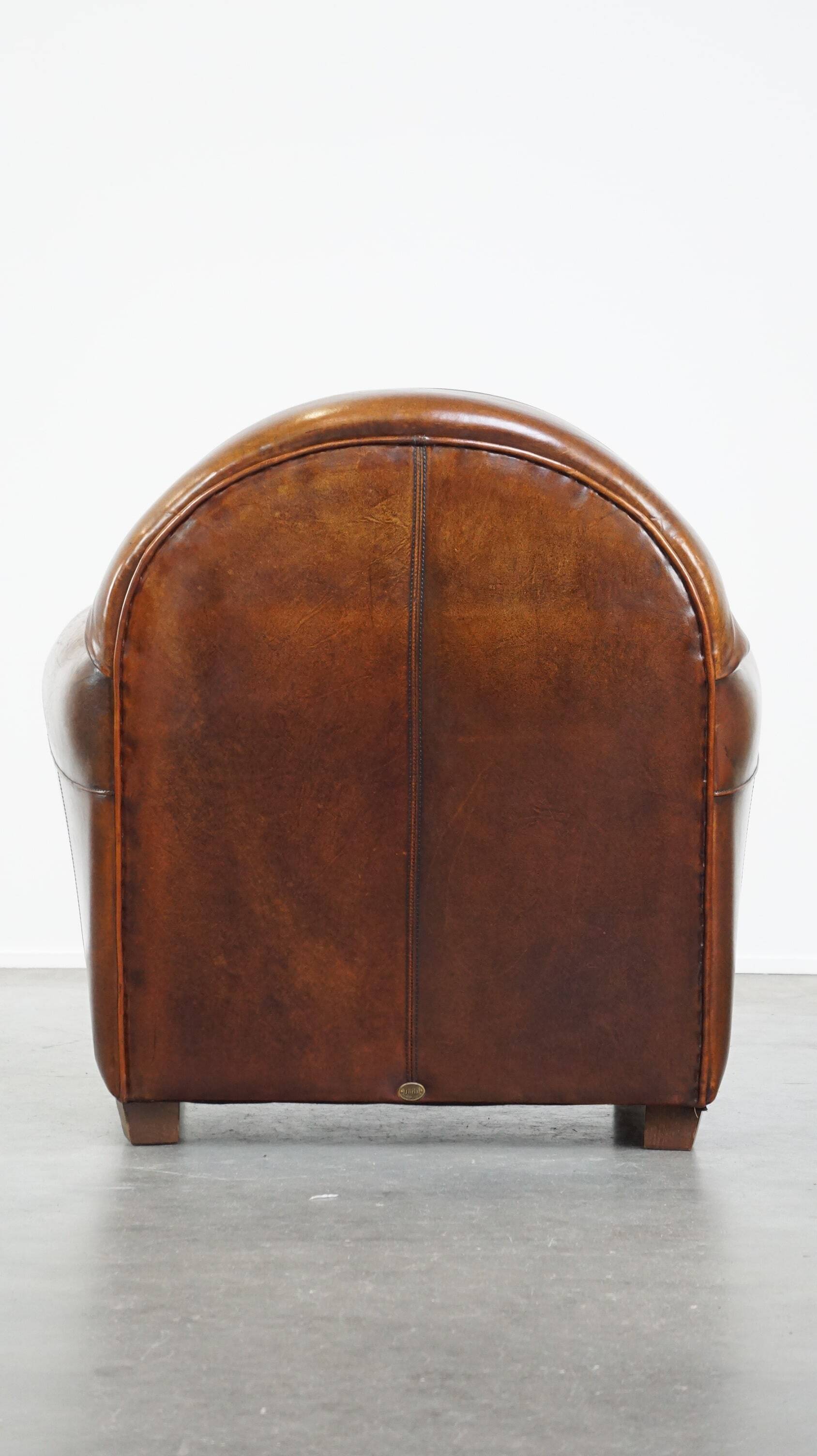 Large sheep leather design armchair