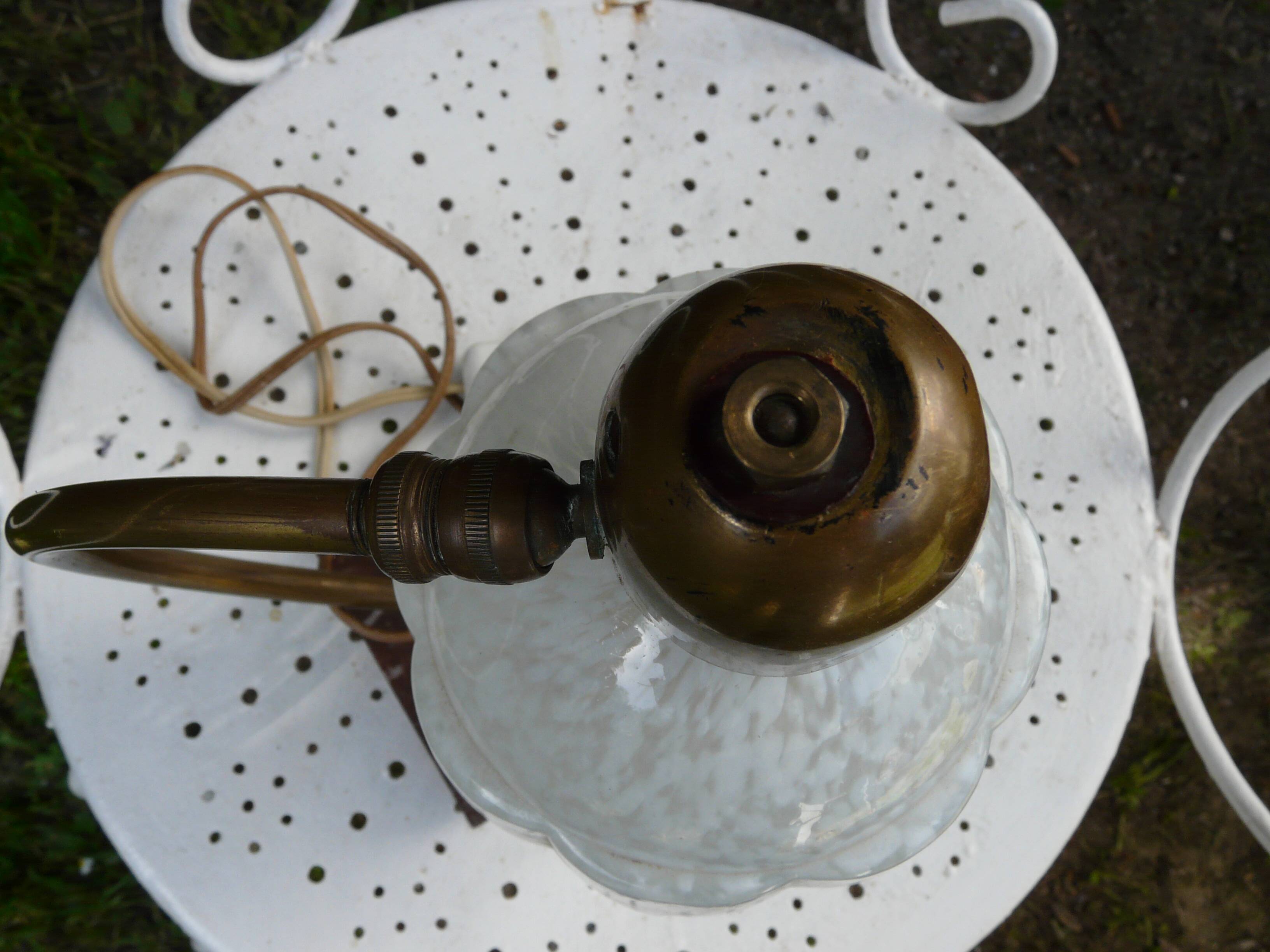 Lampe art-déco en marbre et verre de Clichy