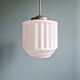 Large Art Deco pendant light in white opaline, 1920s-30s