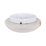 Hollywood Regency Metal-Lux Glass Ceiling Light Italy 1980s