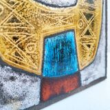 Enamelled ceramic plate abstract decoration Jean Jaffeux