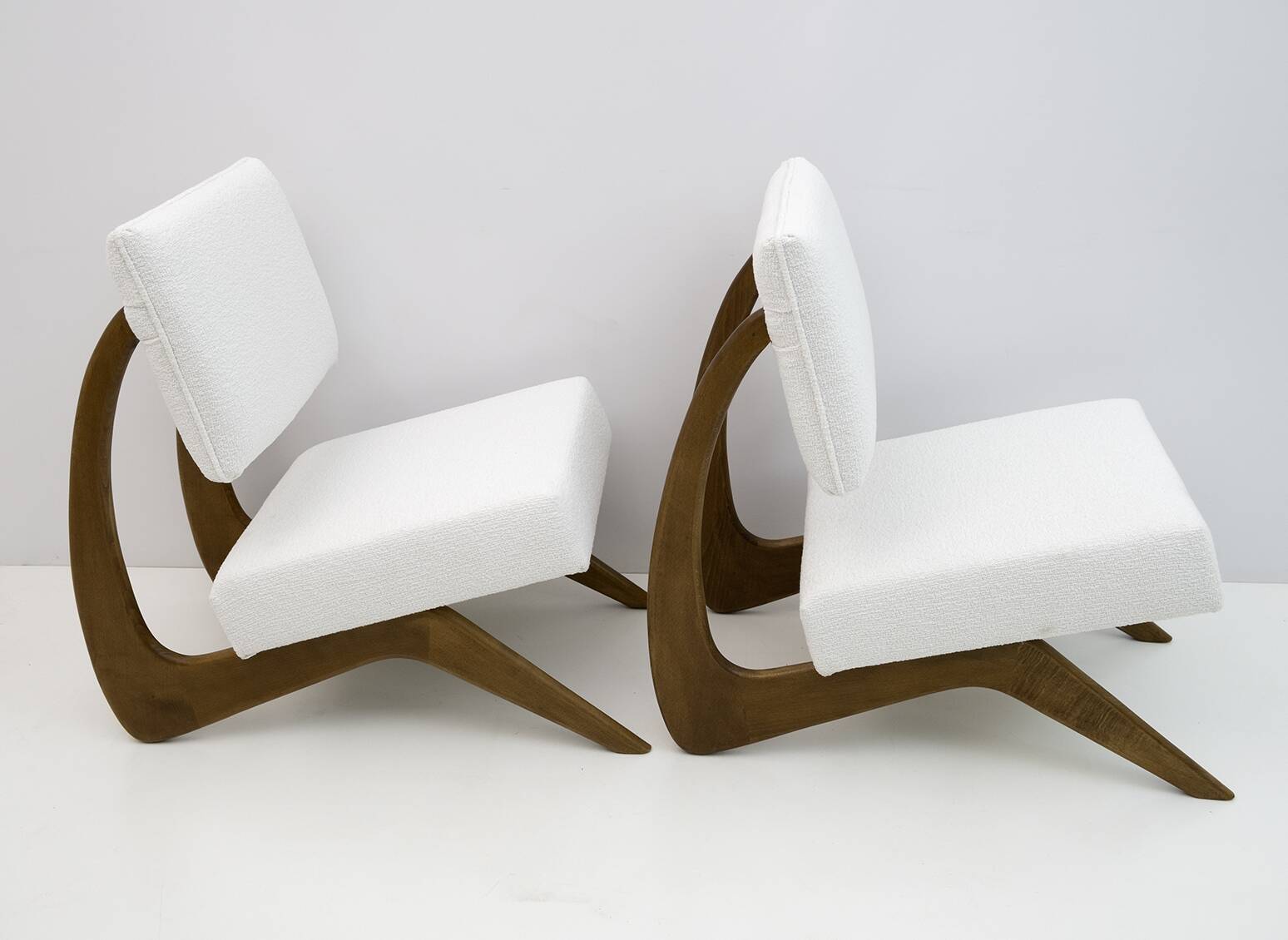 Pair of Adrian Pearsall Midcentury Walnut Lounge Chairs for Craft Associate