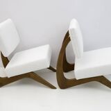 Pair of Adrian Pearsall Midcentury Walnut Lounge Chairs for Craft Associate