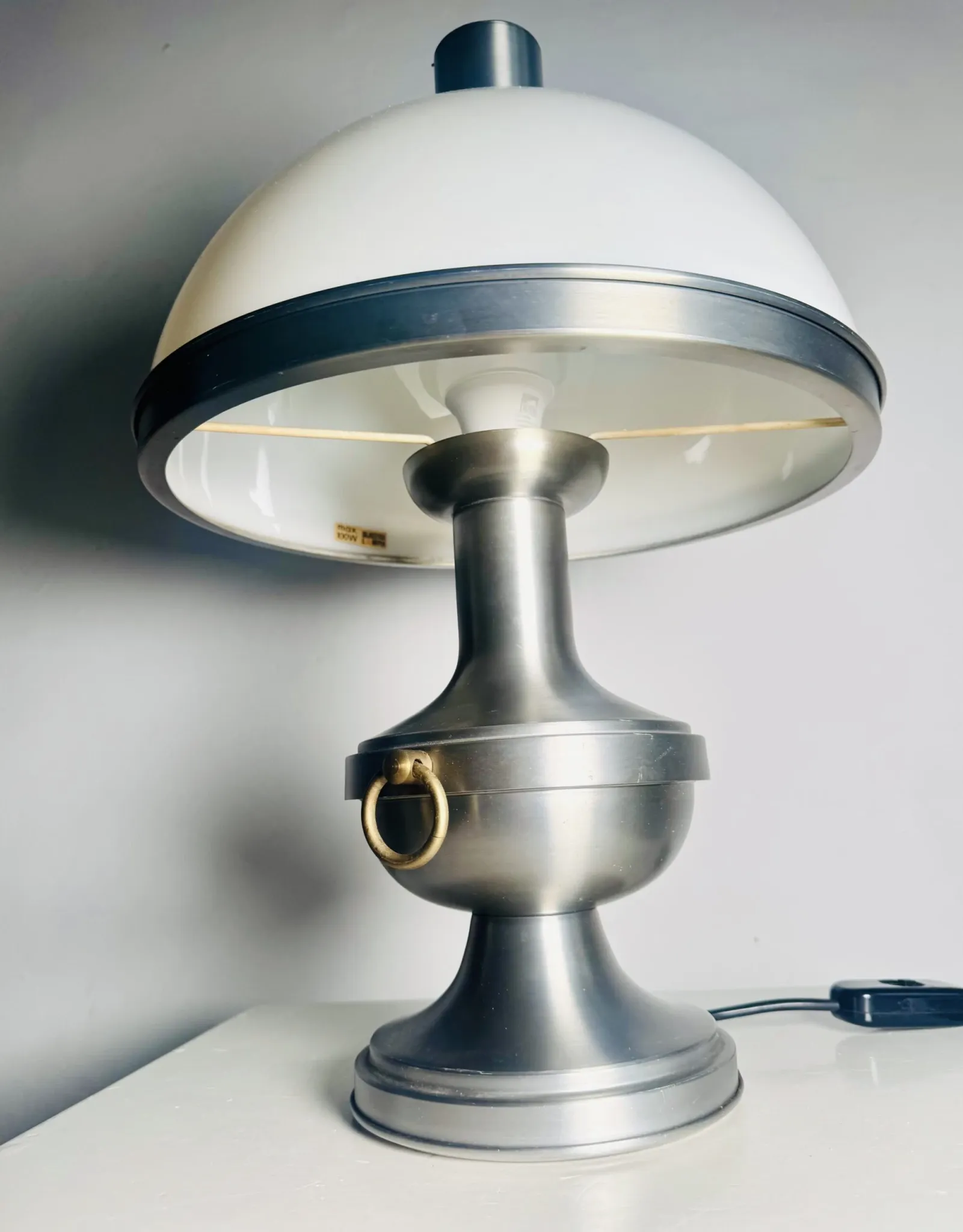 Metal Mushroom Table Lamp By Dijkstra Lampen, The Netherlands, 1960S