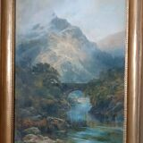 Large watercolor - Landscape dated 1887 by Edmund Phipps