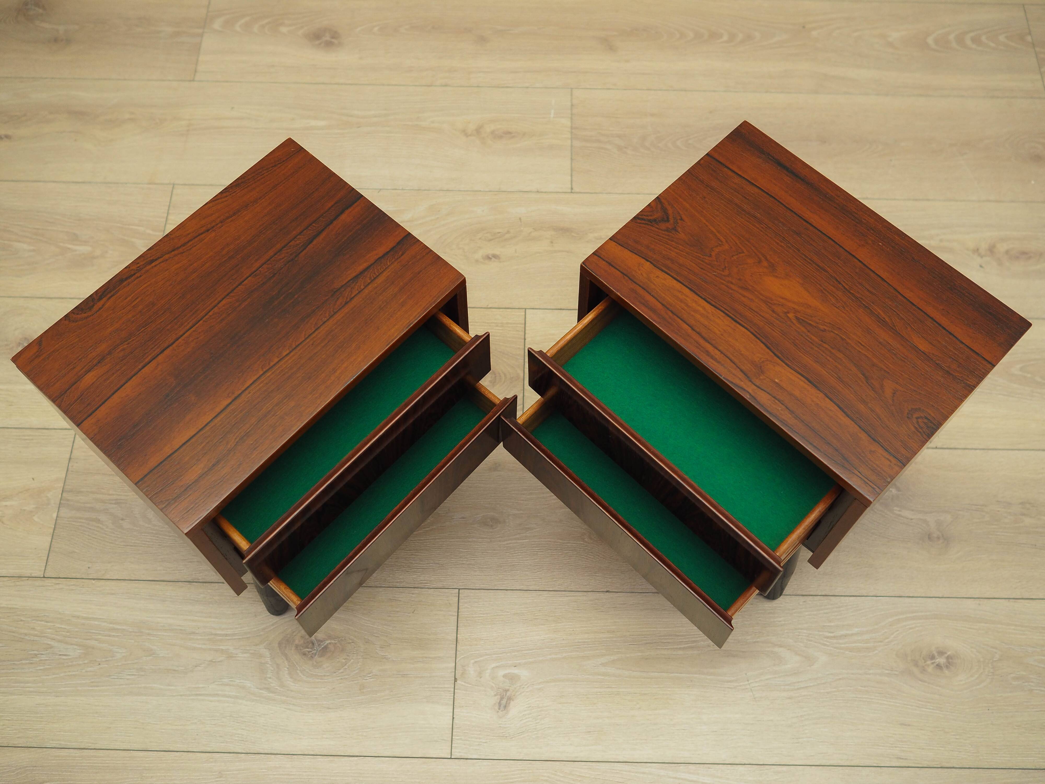 Set of rosewood bedside cabinets, Danish design, 1970s, production: Denmark