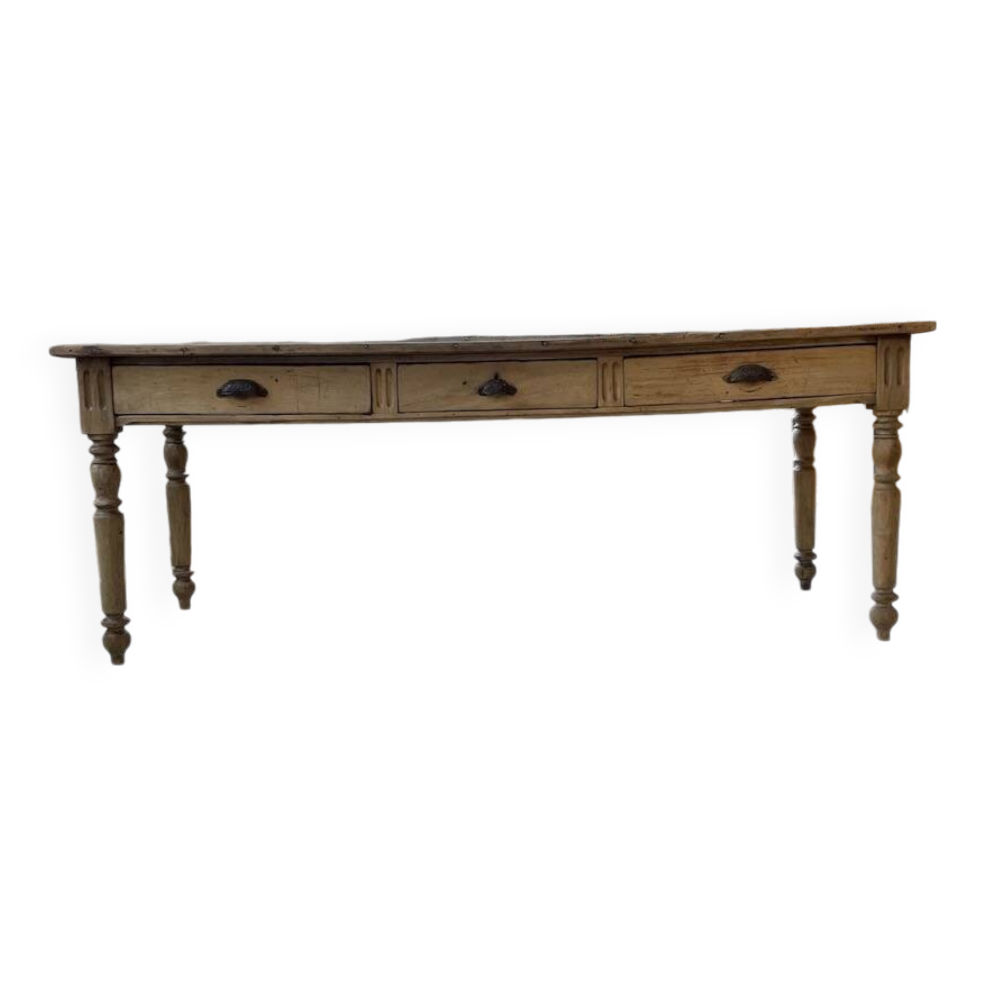 2m walnut drapery farmhouse table