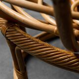 Poltrona vintage modello papasan in bambù anni ’70 modernariato