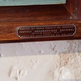 Vintage on wooden frame relief map of France