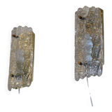 Pair of crystal and brass wall sconces by Carl Fagerlund