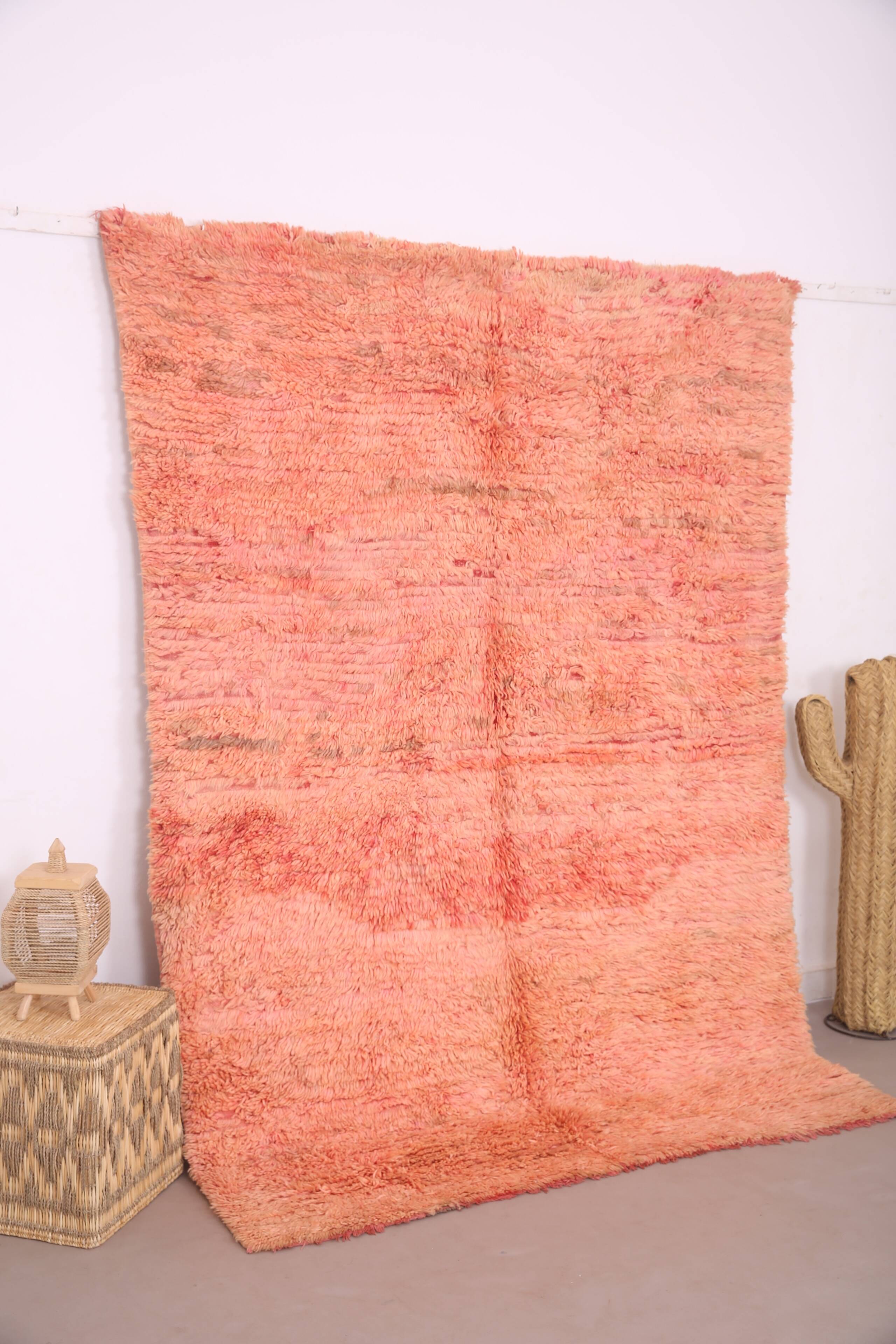 Vintage Moroccan rug 175 x 246 cm - Handmade Berber Rug - Pink Wool Rug