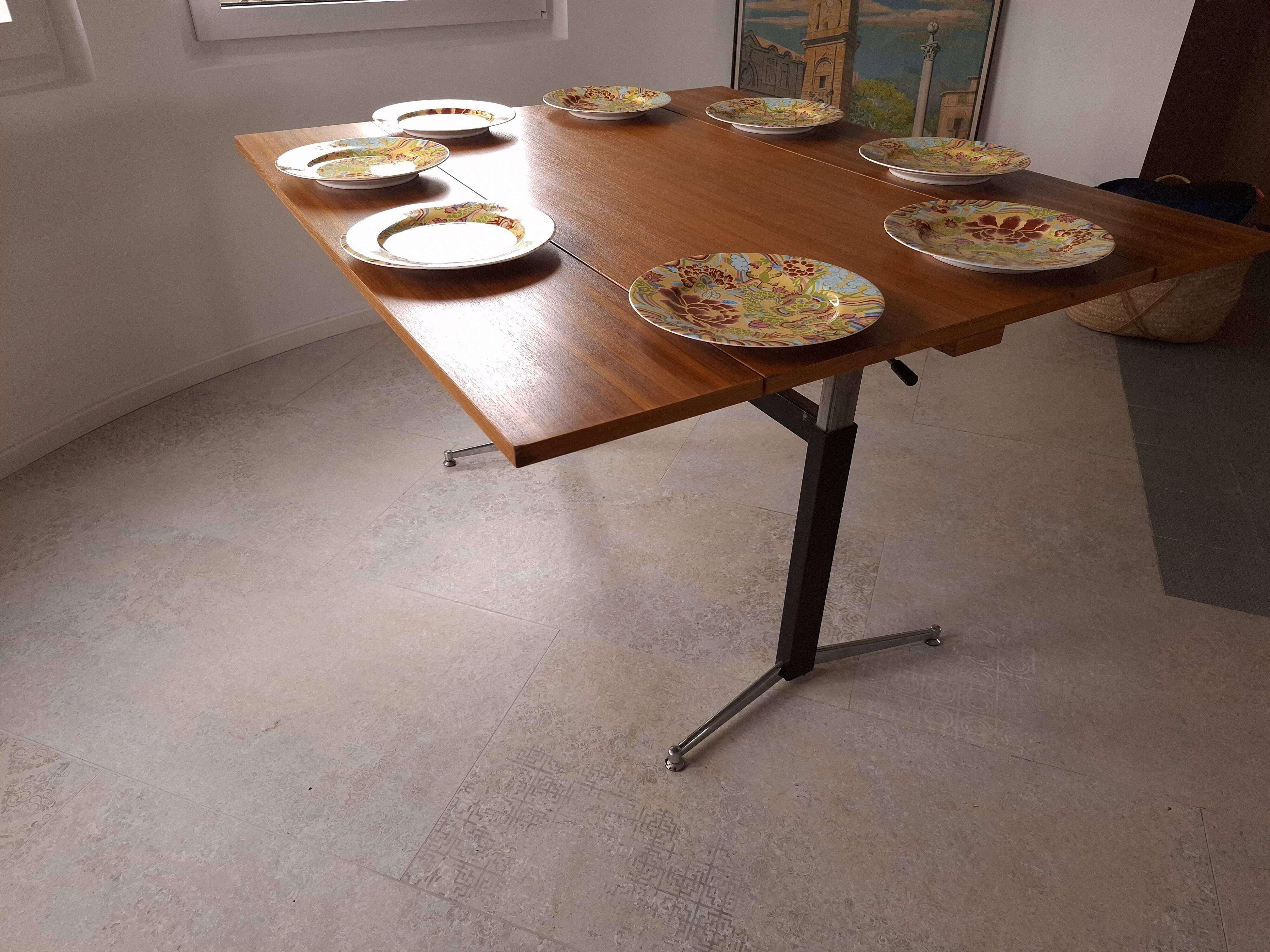 Table modulable extensible, années 50-60