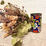 Flowered cloisonné enamel vase