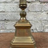 Old brass table lamp with claw feet