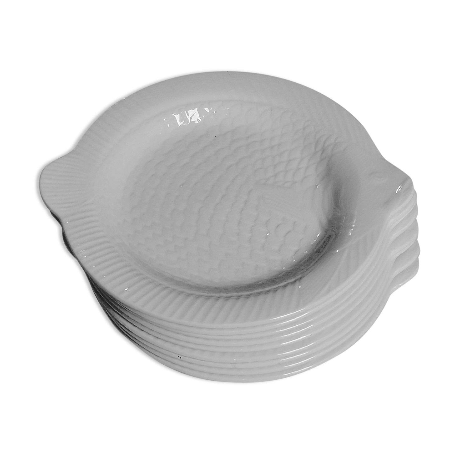 Set de 9 assiettes à poisson Sarreguemines