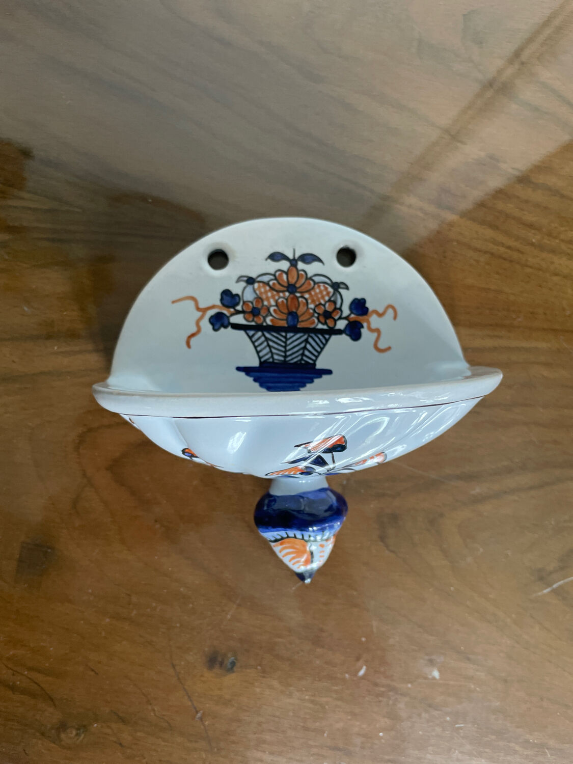 Porcelain wall soap dish Old Rouen