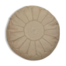 Moroccan pouf in beige leather