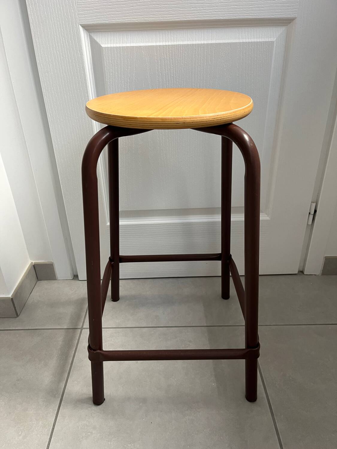 Tabouret atelier bois et métal
