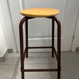 Tabouret atelier bois et métal