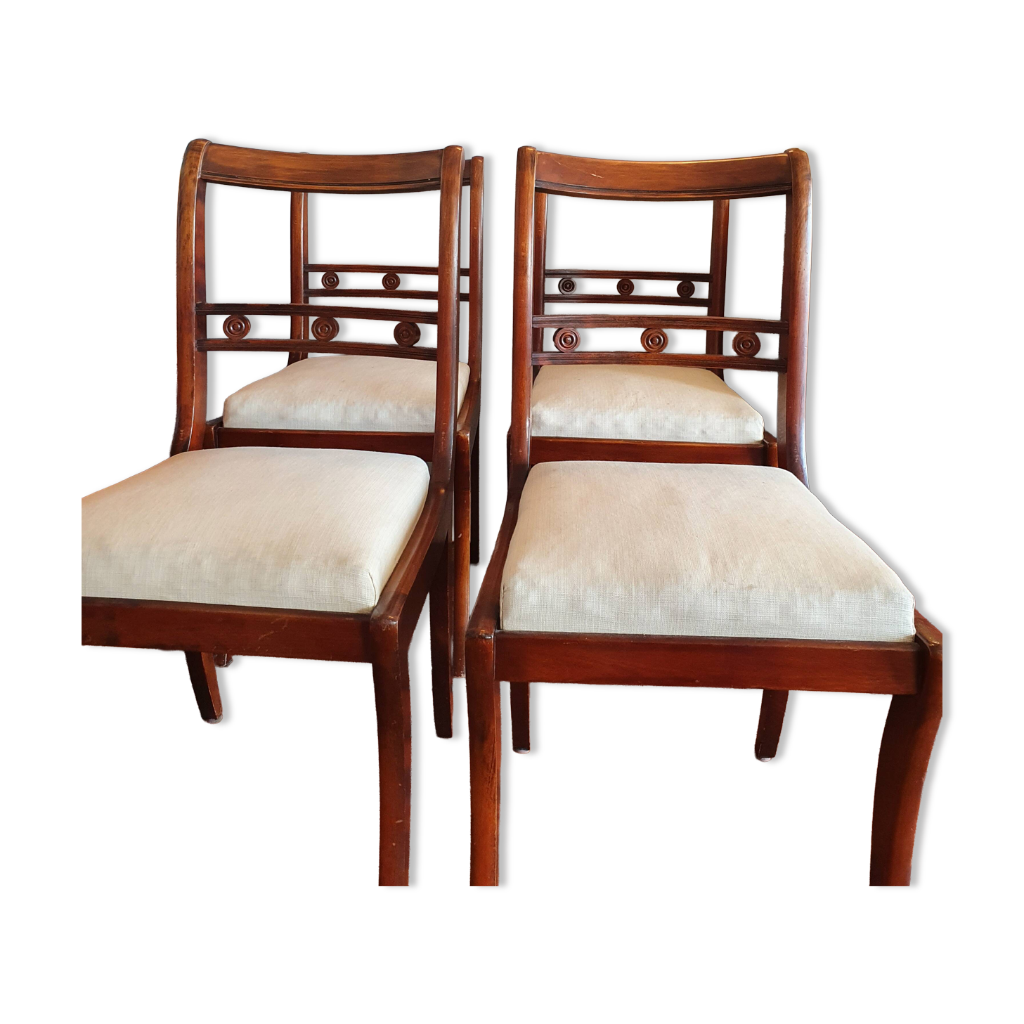 Rare set of 4 chairs from the Restoration period (19th century) – English style