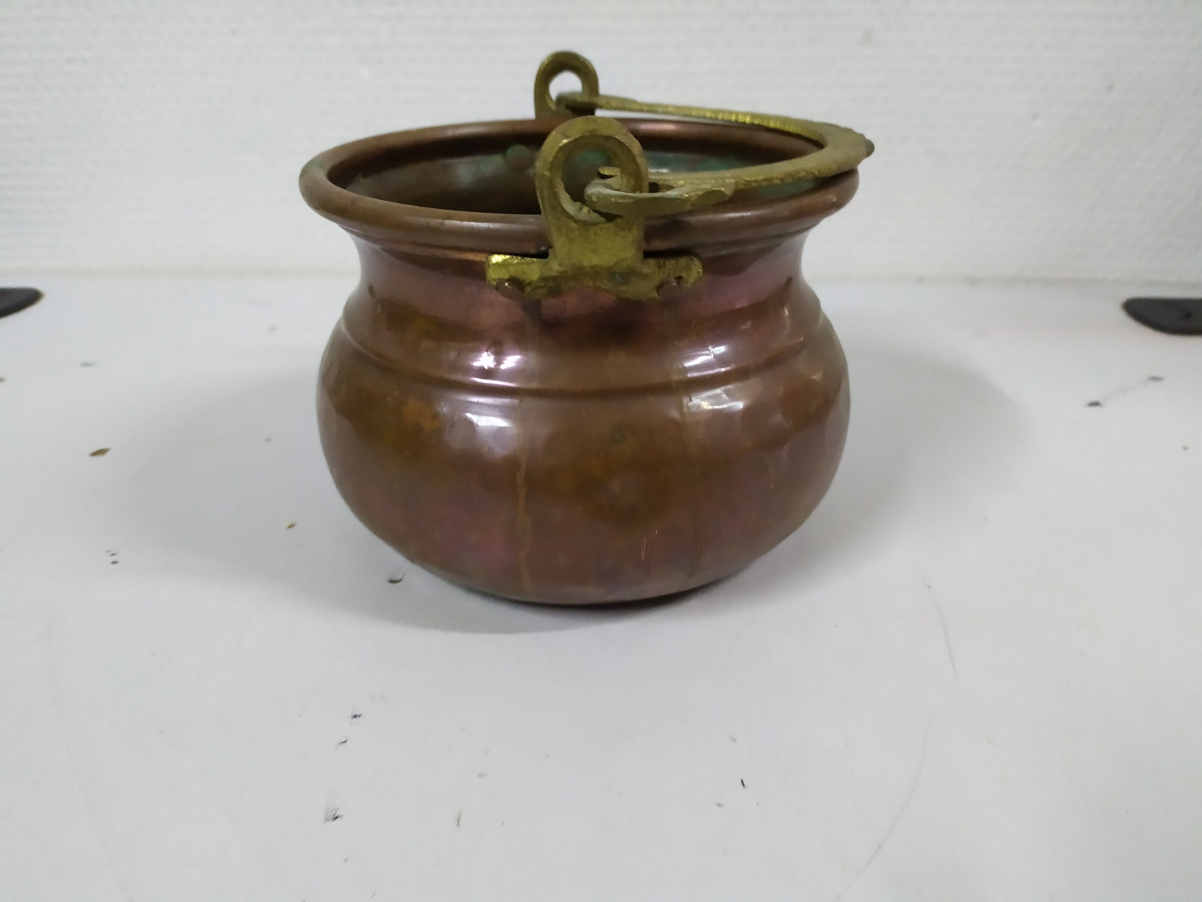 Old copper cauldron
