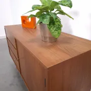 Vintage teak cabinet from the 1960s, sideboard with 3 drawers and a door.
