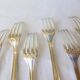 6 vintage Christofle Art Deco style silver-plated metal forks 220669