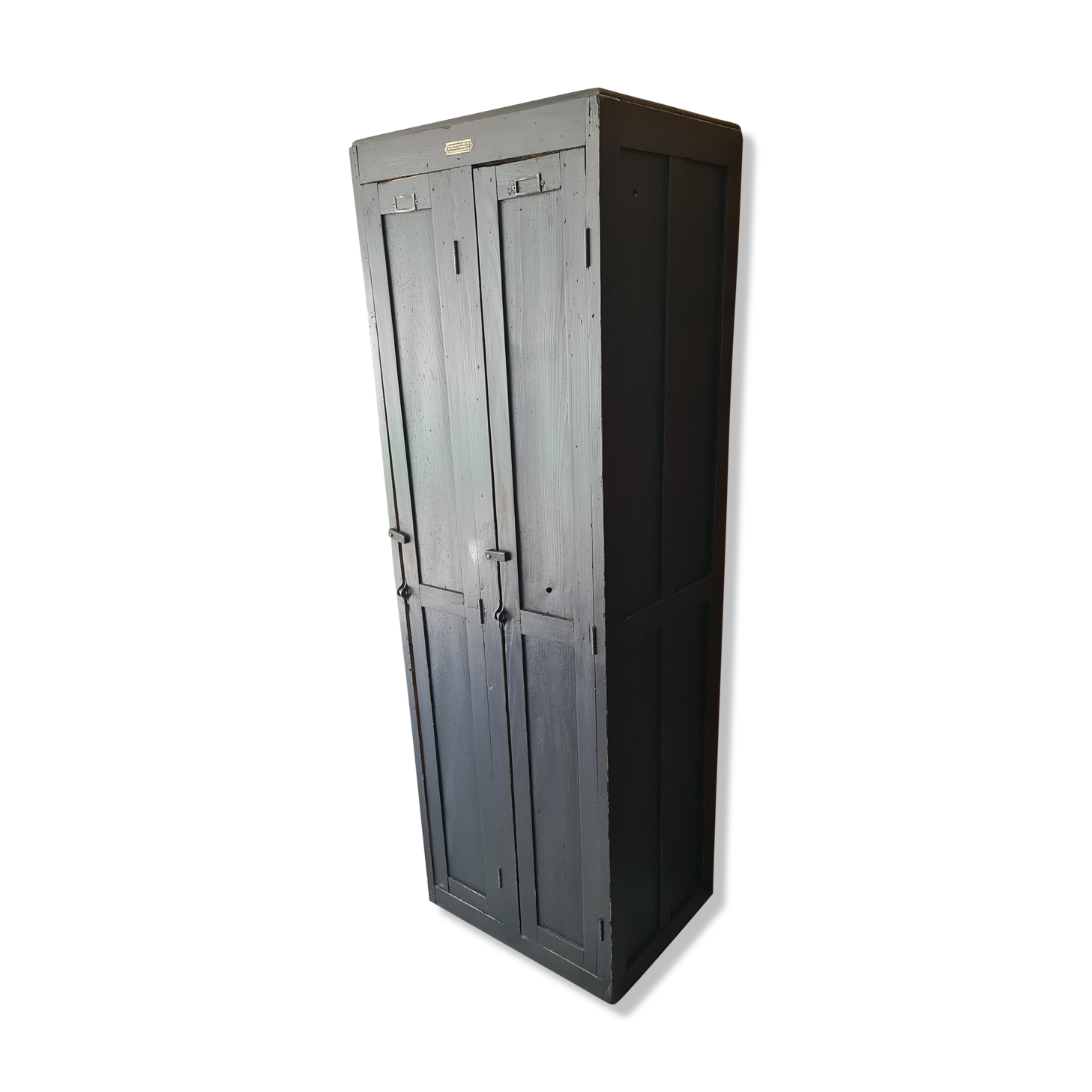 Old wooden factory cloakroom double door industrial furniture