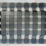 Ancien plateau, centre de table en verre fumé