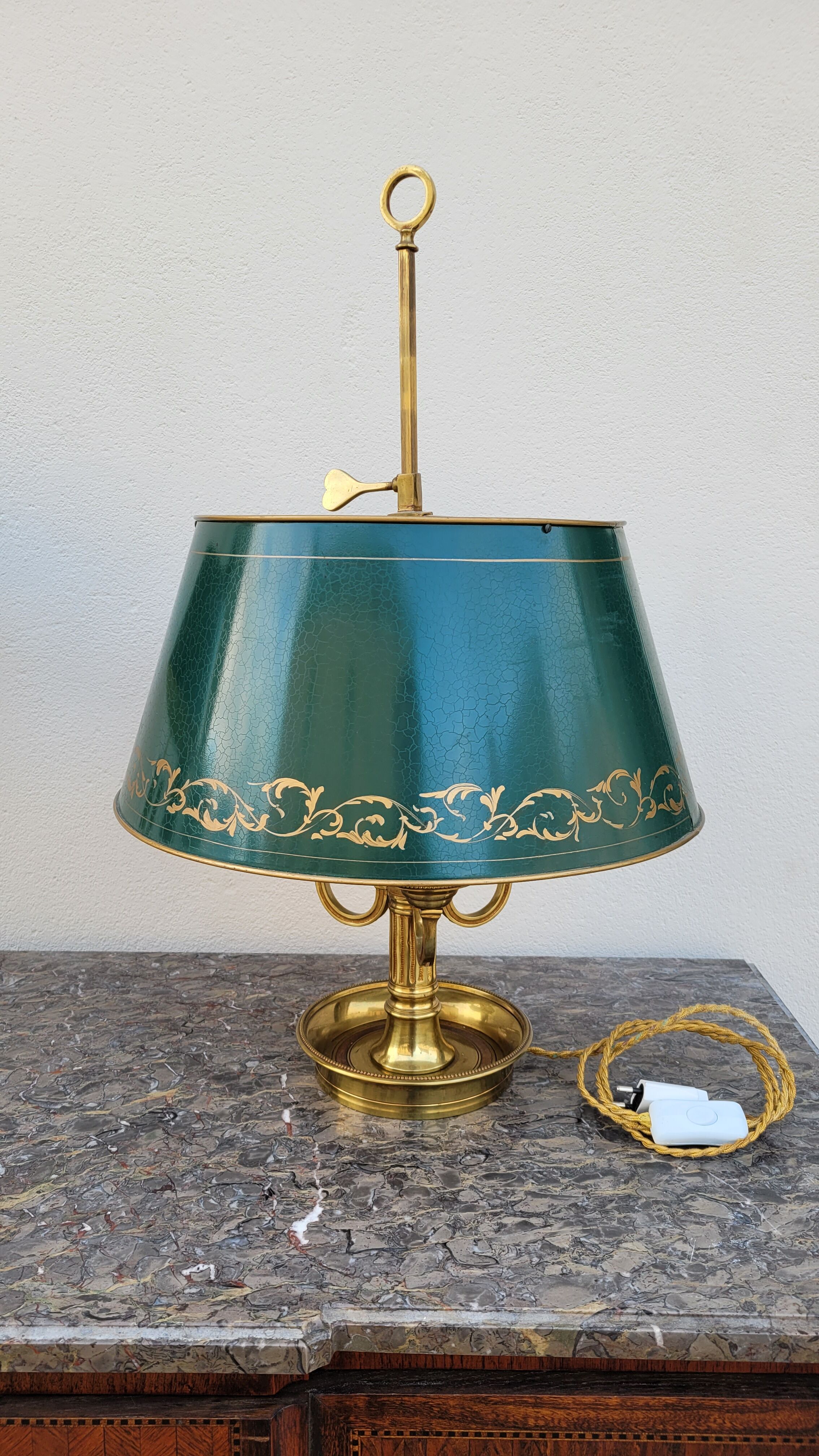 Empire style hot water bottle lamp in bronze