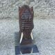 Pair of Art Deco elephant bookends in rosewood with chrome base.