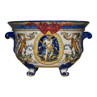 Cache-pot "poseidon" of Gien earthenware