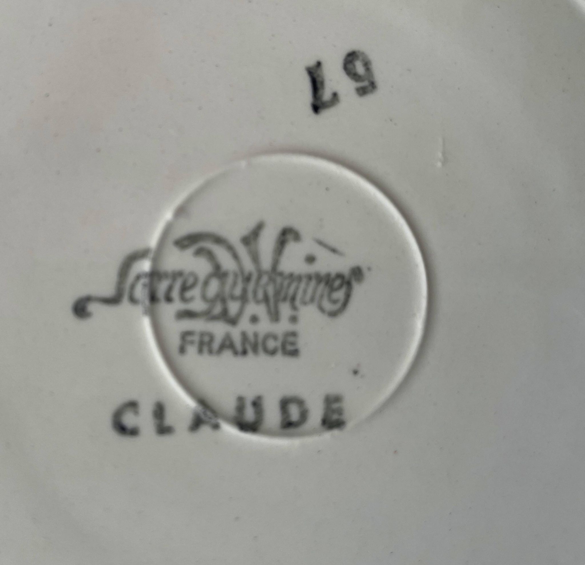 6 assiettes à dessert anciennes en faïence de Sarreguemines