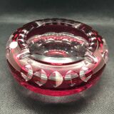 Val st Lambert ashtray in red crystal -sig