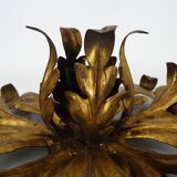 6-light golden leaf foliage ceiling light by Li Puma Firenze, Italy, 1960s
