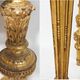 Napoleon III Pedestal Table (late 19th C.) Gilded and Carved Wood with Modern Black Top