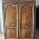 Large antique wardrobe in solid oak, Provincial Louis XV style, disassembled.
