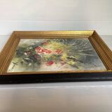 Tableau fleurs huile sur toile Yann