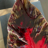 Large ceramic slip leaf tray