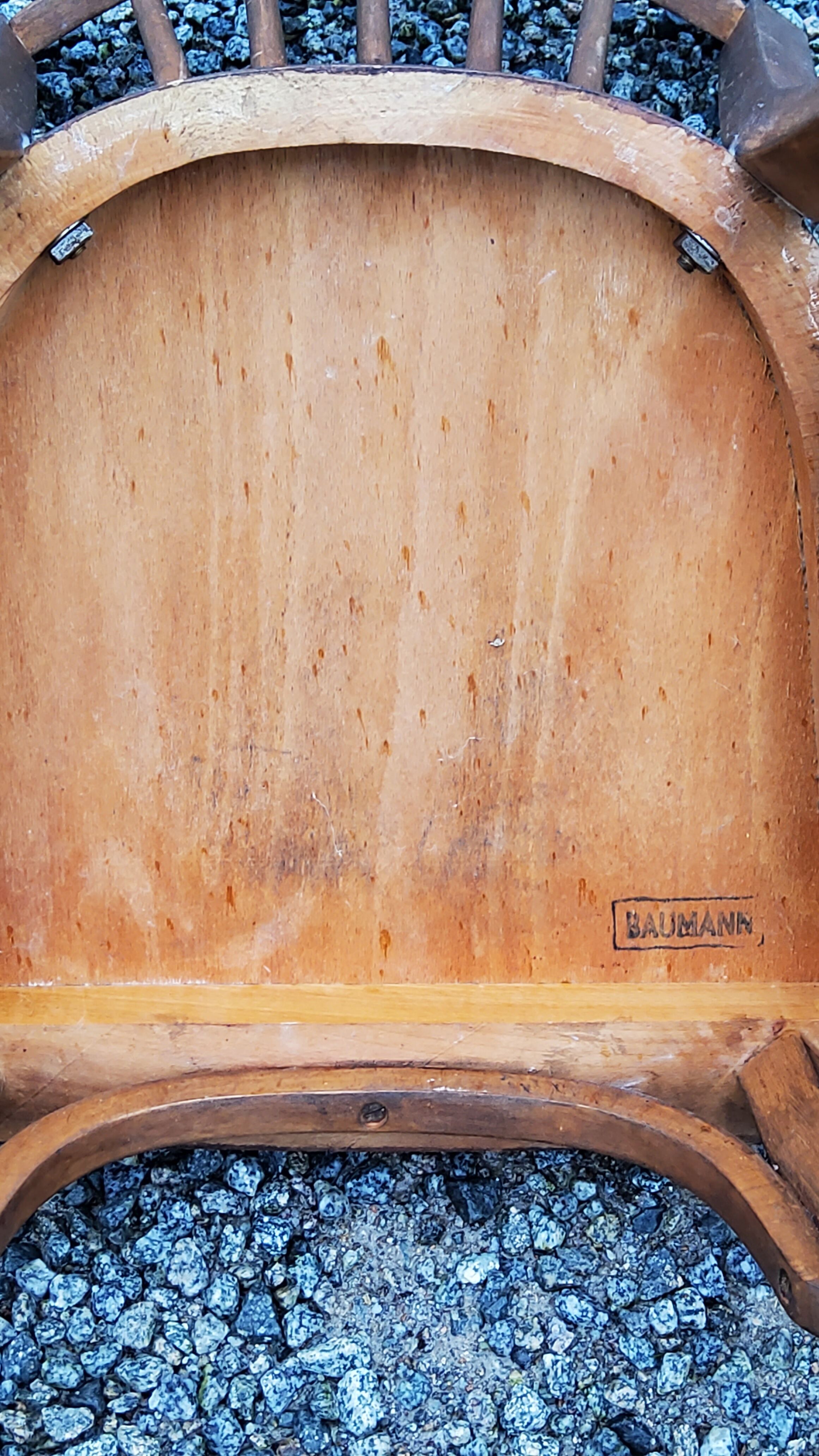 Set of 4 Baumann bistro chairs from the 50s stamped