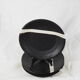 Set de 4 assiettes noires et blanches en grès - fabienne jouvin - années 90