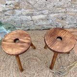 Paire de tabourets tripodes