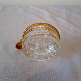 Antique ashtray in cut crystal and gilded bronze frame