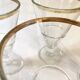 4 glass dessert bowls with gold rims, La Rochère, France
