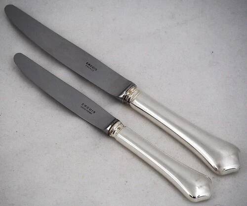 Ravinet d'Enfert, Ercuis Brantome set of 20 knives, 10 dinner knives + 10 dessert knives.